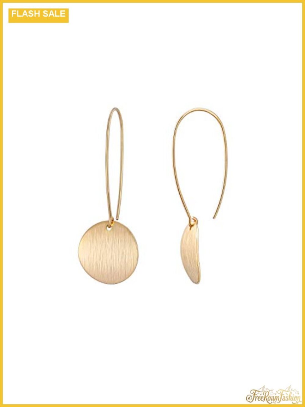 18K Gold Plated Disc Ball Triangle Sunburst Drop Dangle Earrings Lightweight